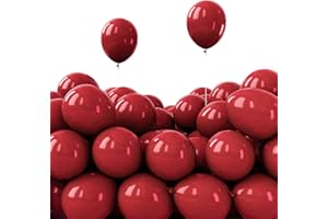 PartyWoo Burgundy Balloons 50pcs 5 Inch Small Mini Dark Red Maroon Latex Balloons for Graduation Wedding Thanksgiving Birthday Bachelorette Citizenship Strawberry Theme Party Decorations Red-Y62