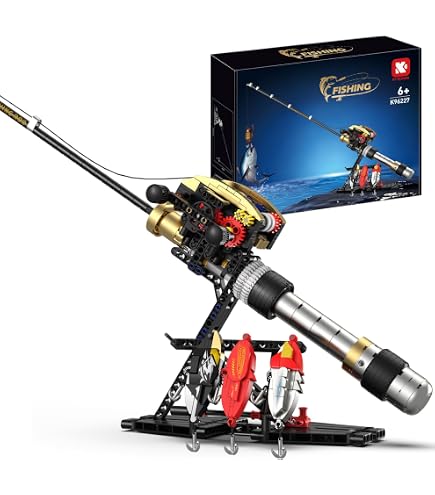 Amazon.com: STEM Fishing Rod Building Blocks Toy,Hand-cranked