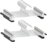 XIAO MO GU Trouser Hangers 20 Pack with Adjustable Metal Clips Silver view 1