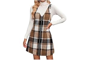 Women's Plaid Sweater Vest Dresses 2025 Full Zip V Neck Sleeveless Knit Pullover Sweater Dress Fall Winter Outfits