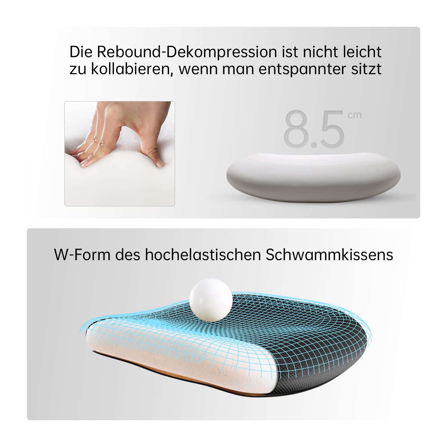 SIHOO Bürostuhl Ergonomischer Schreibtischstuhl, Drehstuhl hat Verstellbarer Lordosenstütze, Kopfstütze und Armlehne, Höhenverstellung und Wippfunktion, Rückenschonend, Bis 150kg/330LB Belastbar 4