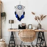 Dremisland Evil Eye Dream Catcher Blue Macrame Wall Hanging Decor view 3
