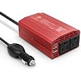 300W Car Power Inverter - DC 12V To 110V AC With 2 Outlets & 2 USB Ports (Type-C Adapters Included) For Road Trips
