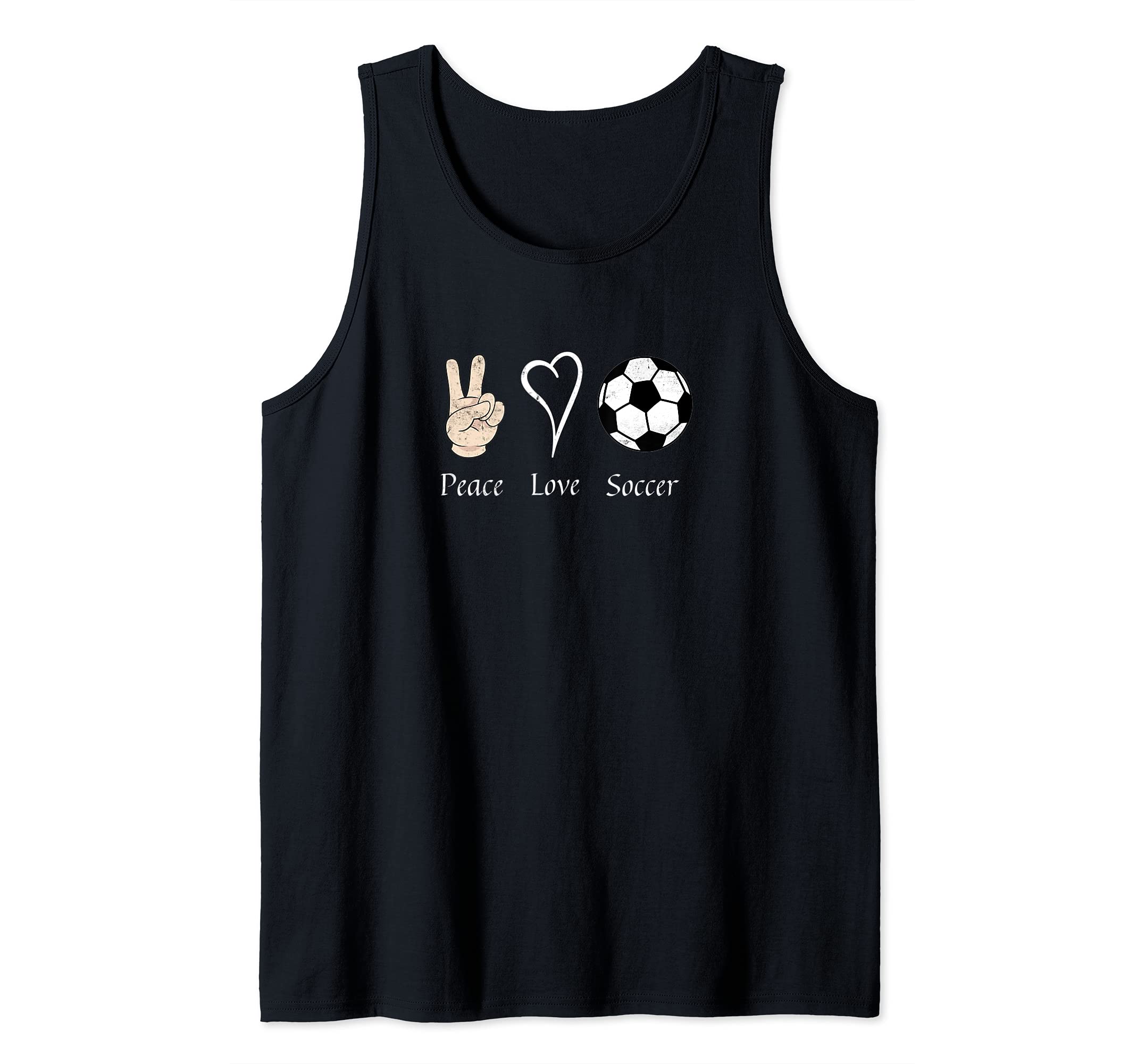 Funny Hippie Gifts Peace Love Soccer Game Day Sports Fan Tank Top