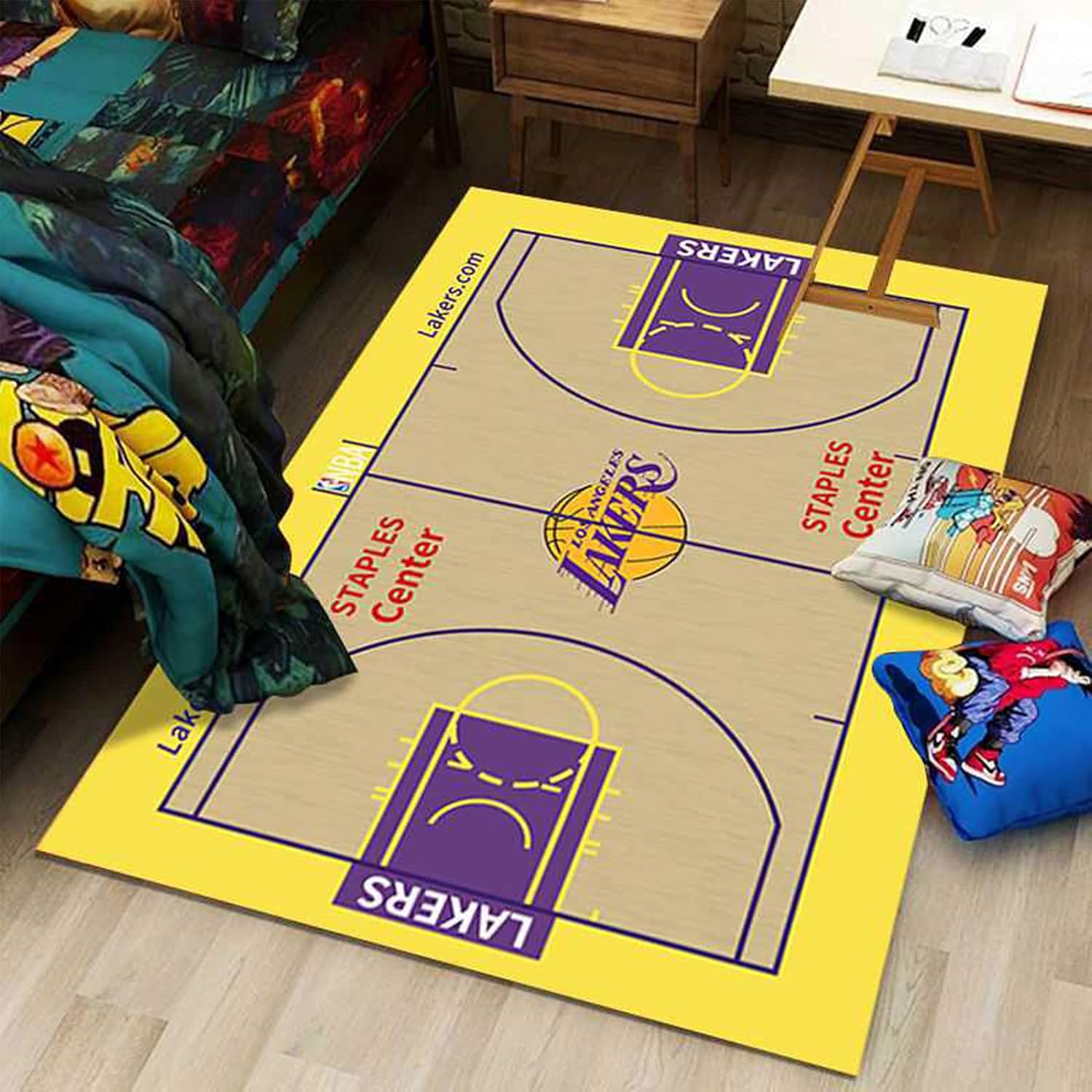 Rugs Basketball Carpet,Basketball Fans Carpet，Laker Team Home Idoor Rug
