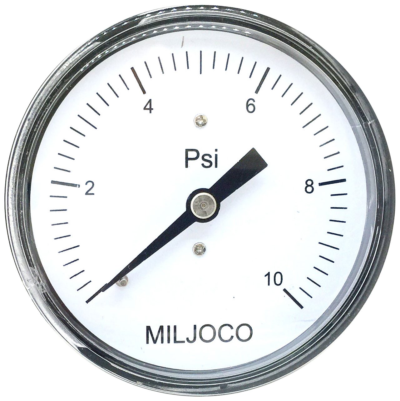 Miljoco LP2507310 2.5" Low Pressure Gauge, 1/4" NPT Center Back Mount