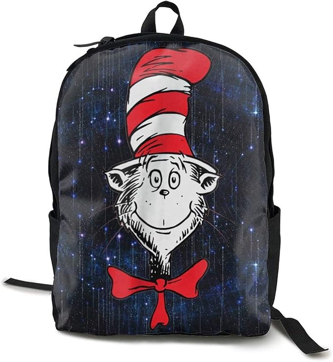 Classic casual printed backpack Dr. Seuss The Cat In The Hat Face