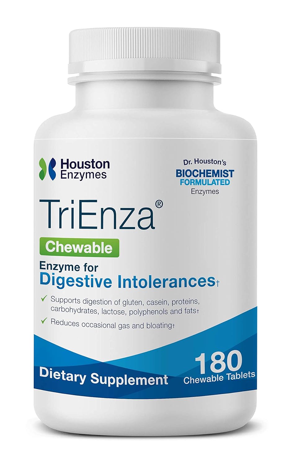 Houston Enzymes TriEnza 180 Chewable Tabs (45 Doses) BroadSpectrum