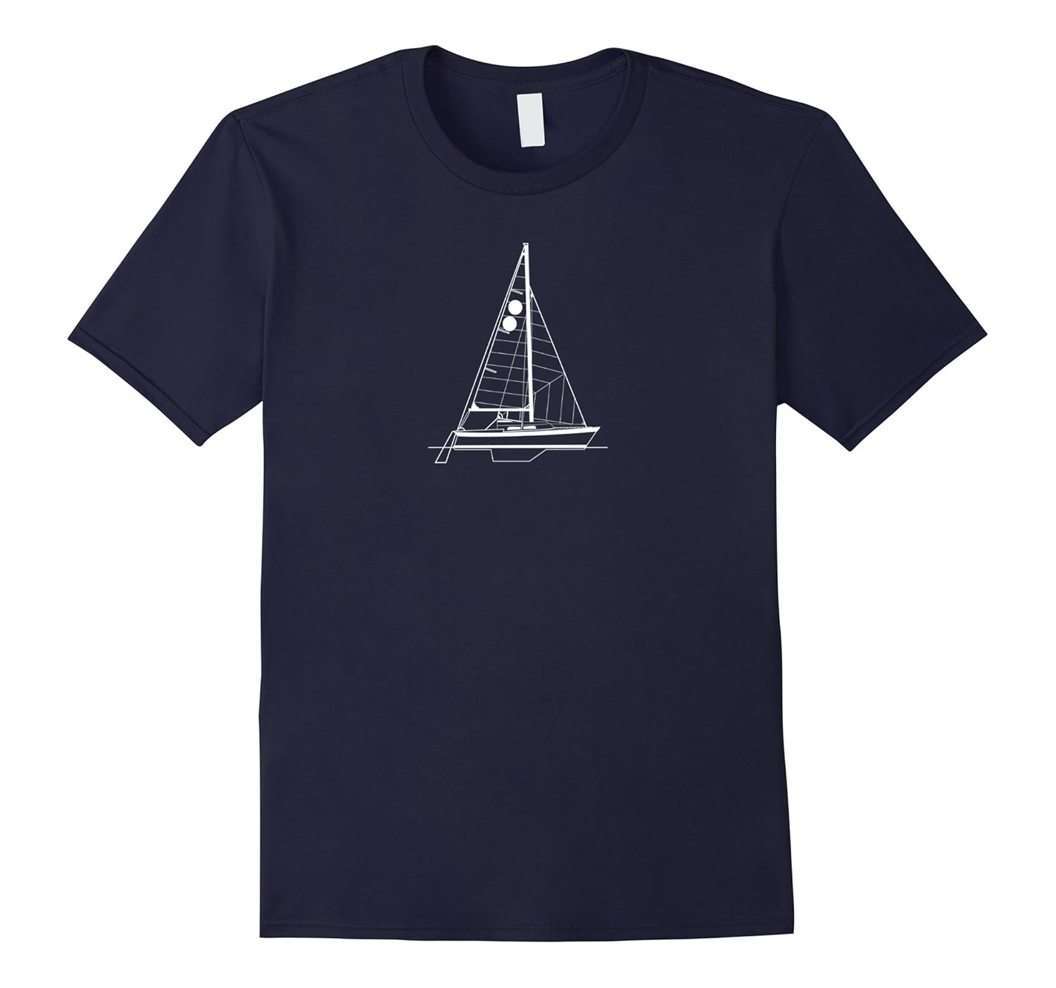 Nqshi :Sailboat Blueprint T-Shirt-FL