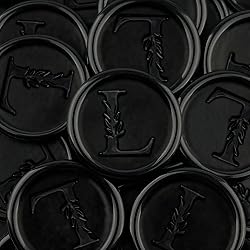 25Pcs Black Wax Seal Stickers Handmade Vintage