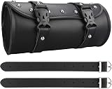 wiipara Motorcycle Saddlebag PU Leather Handlebar Tool Bag Round Black-Purple view 1