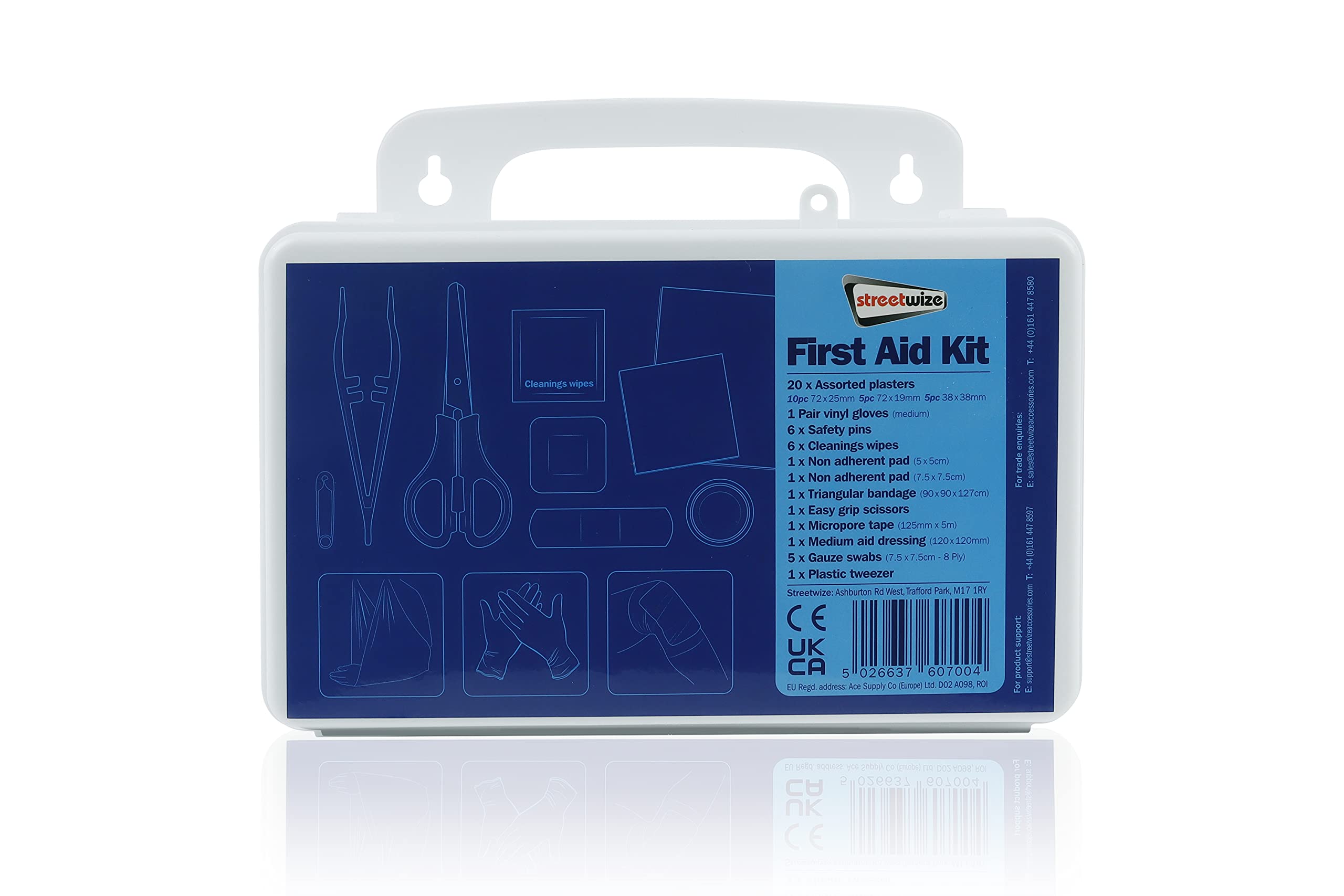 Streetwize - Mini 43 Piece Emergency Deluxe First Aid Kit, for Workplace, Home, Office, Car, Caravan and Motorhome