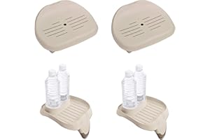 Intex Slip Resistant Hot Tub Seat 2 Pack and Cup Holder/Refreshment Tray 2 Pack