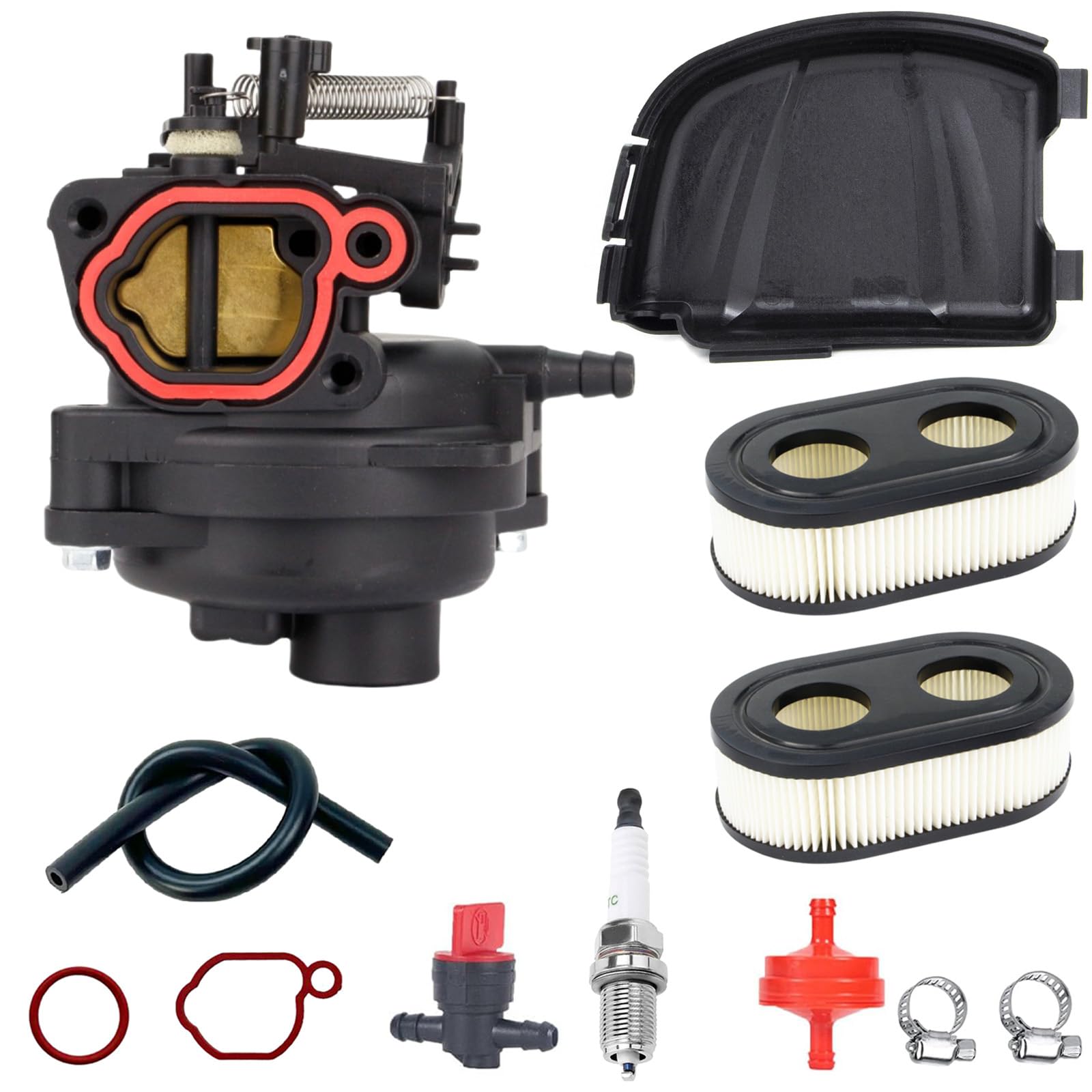 Photo 1 of 799584 594058 Carburetor Kit Replacement Compatible with Briggs and Stratton Carb 594057 592361 594529 for Troy Bilt TB110 TB200 103M02 09P702 9P702 550EX 625EX 675EX 725 lc121p 163cc Engines (12PCS)