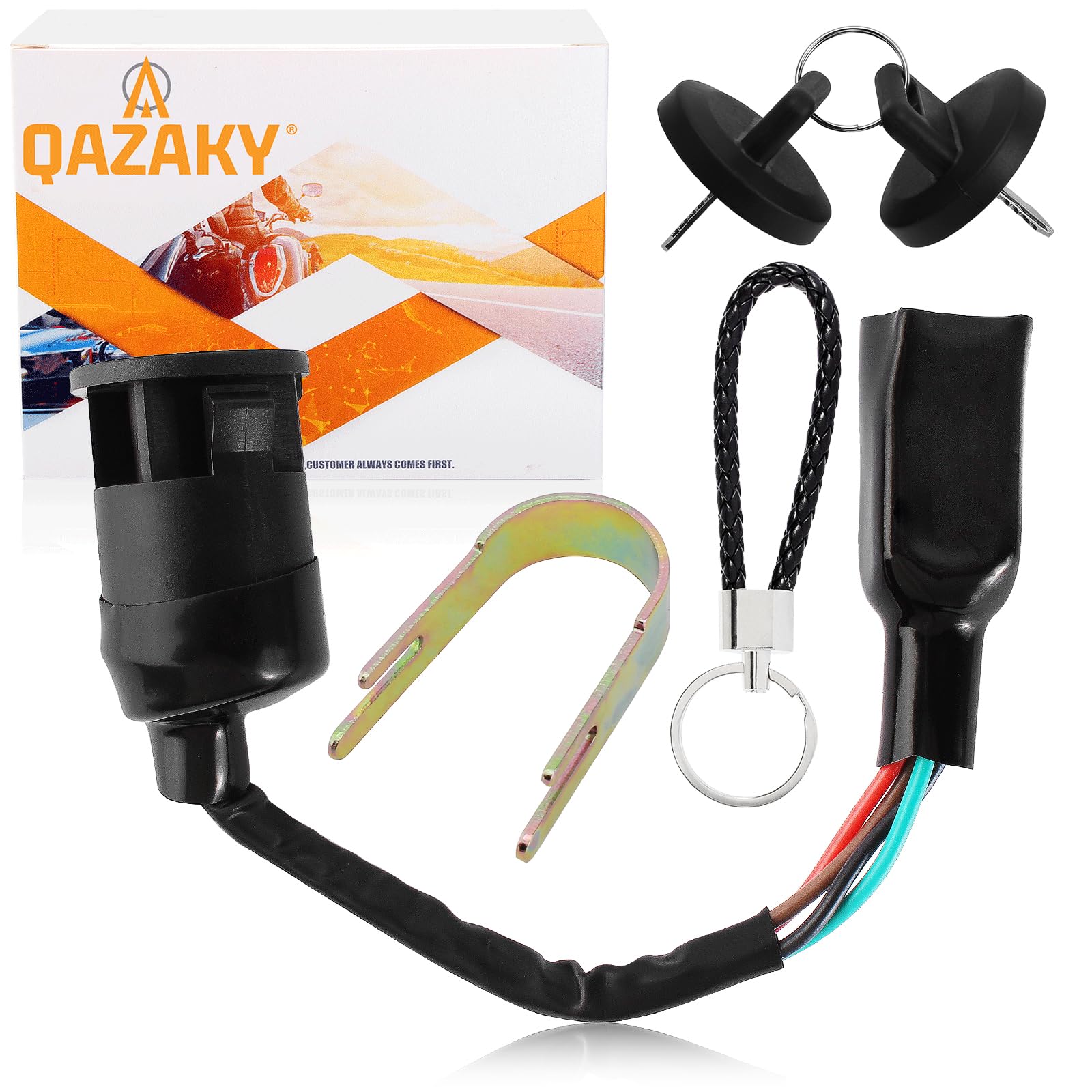 QAZAKY Ignition Key Switch Compatible with Polaris Sportsman 90 110 Phoenix 200 Outlaw 50 90 110 Sawtooth 200 Predator 50 90 Scrambler 90X 0450549 0453415 0453417 0451808 ATV