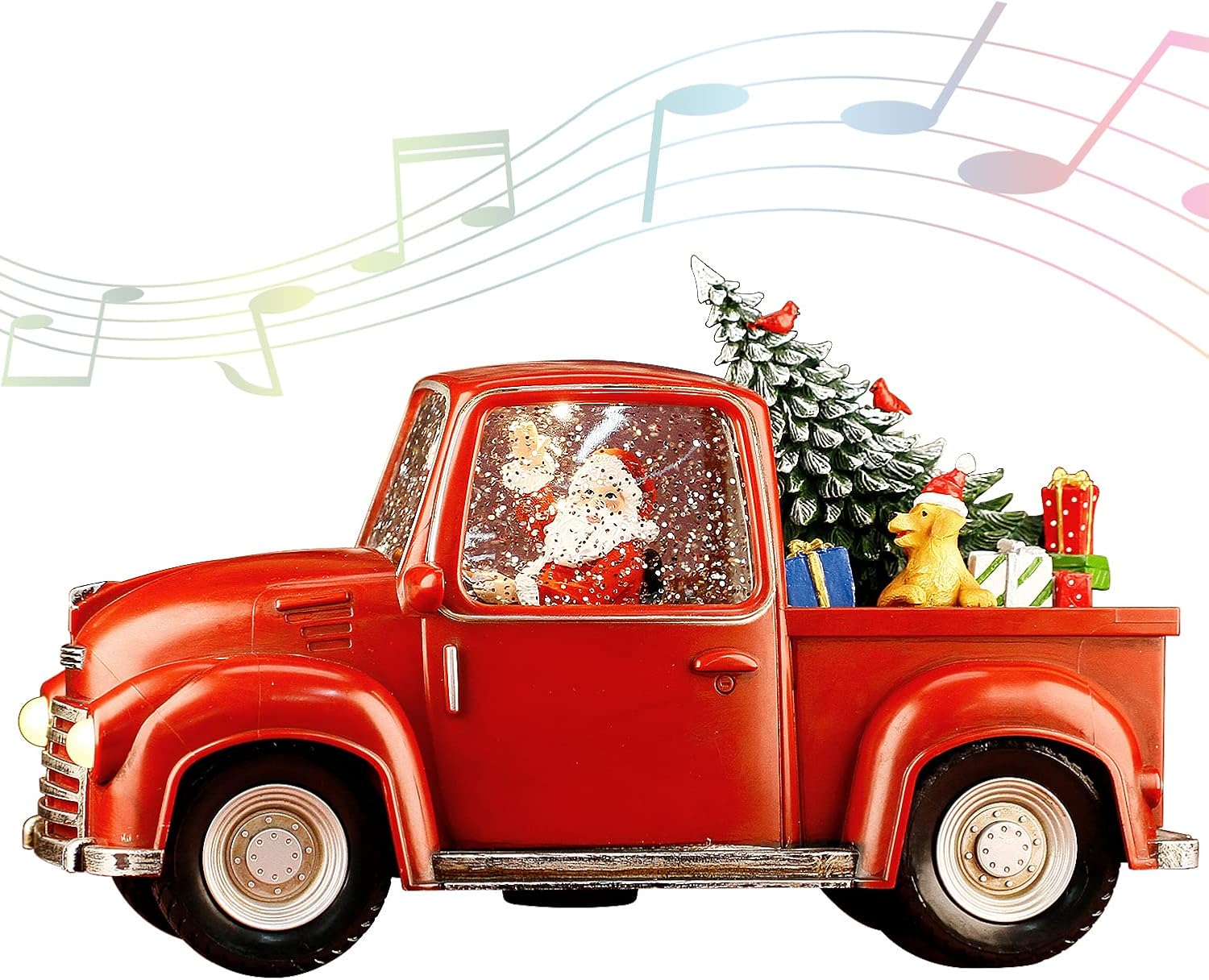 Snow Globes - Lighted Vintage Red Truck Decor, 11.3