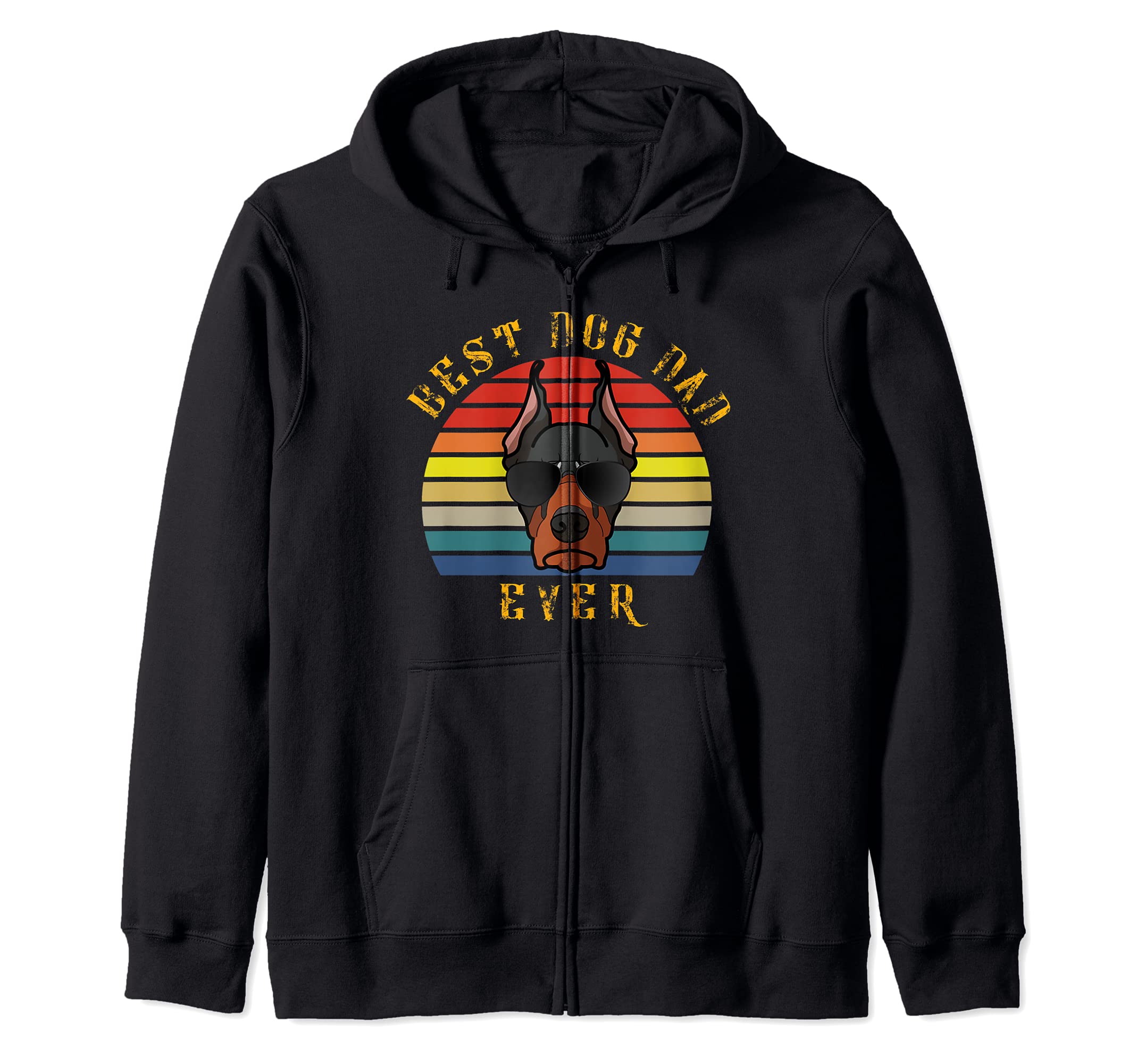 Best Doberman Pinscher Dog Dad Ever Funny Dog Zip Hoodie