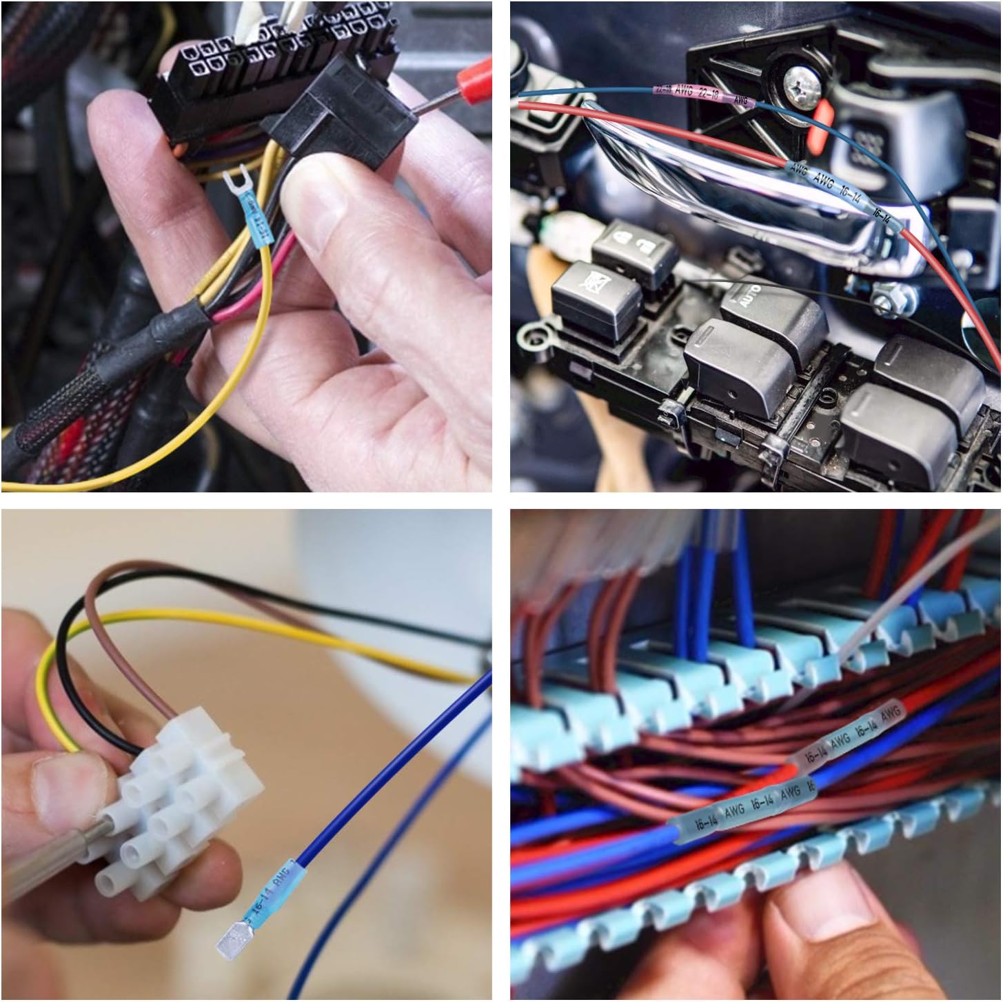 TICONN 250PCS Heat Shrink Wire Connectors, Waterproof Automotive Marine Electrical Terminals Kit, Crimp Connector Assortment, Ring Fork Hook Spade Butt Splices: Industrial & Scientific