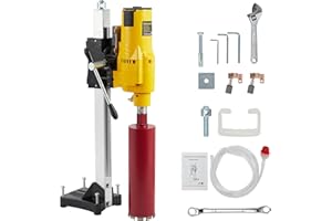 Diamond Core Drilling Machine, 8" Wet & Dry Concrete Core Drill Rig w/Stand, 750RPM Stepless Speed 1-1/4" Thread Core Drill R