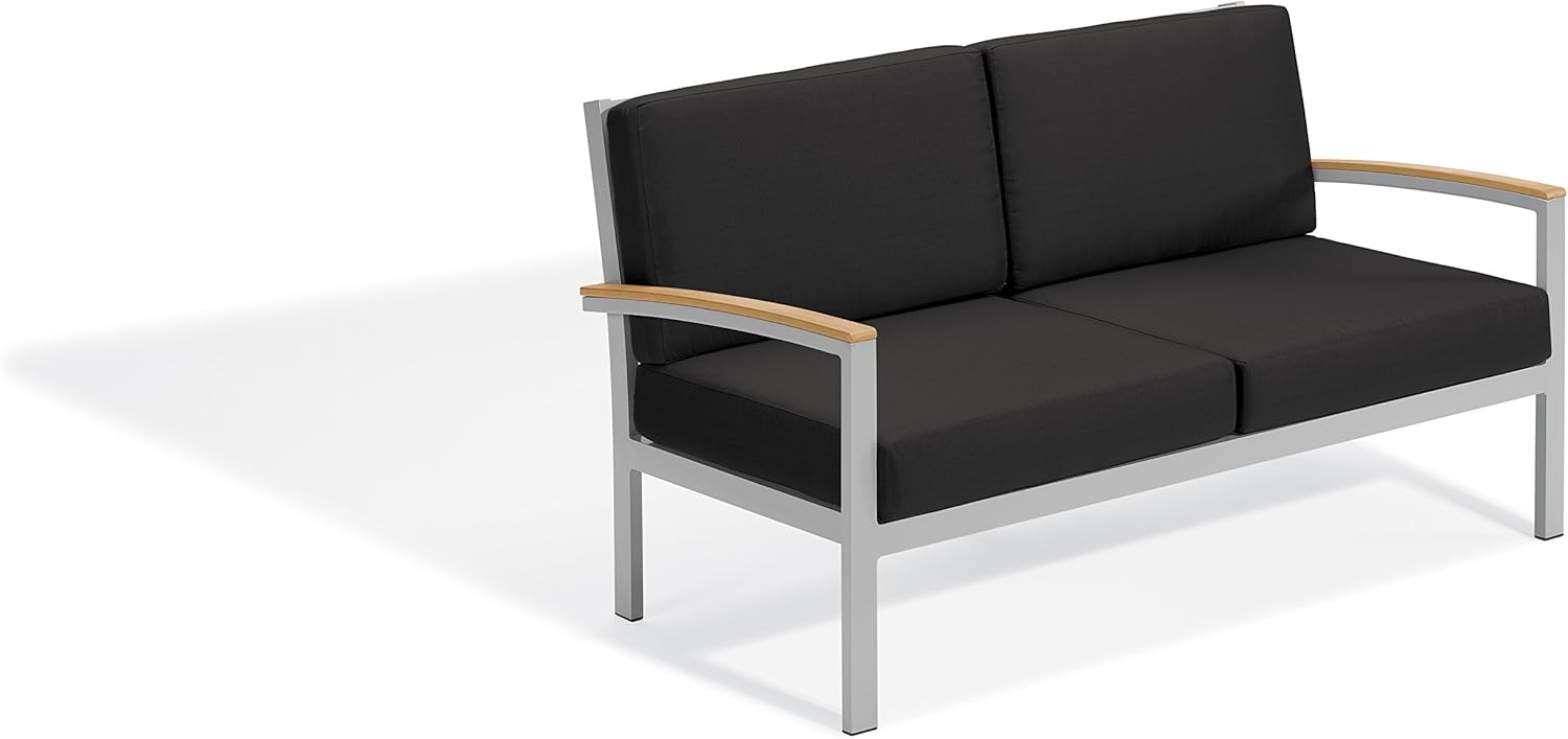 Oxford Garden Natural Tekwood Travira Loveseat, Eggshell White : Garden & Outdoor