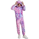 Adarl Girls 2 Piece Outfits Cozy Fleece Bear Ear Hoodie Sweatshirt & Sweatpants Set Fall Winter Warm Sweatsuit for Kids 6-14Y