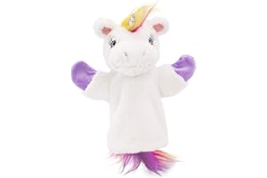 PLUSHIBLE BRIDGING MILES WITH SMILES Unicorn Stuffed Animal for Kids (Poppy Hand Puppet) - Stuffed Animal Hand Puppets - Unicorn Hand Puppets for Kids