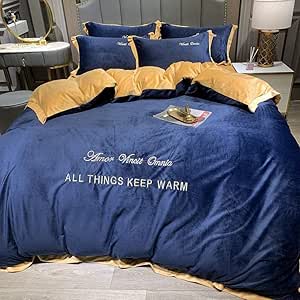 zdoujinsyuh Franela Reversible,Juego de Ropa de Cama Azul Euro Colcha