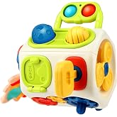 Vanmor 10-in-1 Busy Cube, Sensory Activity Toy for Boys and Girls 18M+ | 8-Sided Montessori Travel Fidget Toys with Fine Motor Skills Learning, Christmas or birthday Gifts for Boys Girls