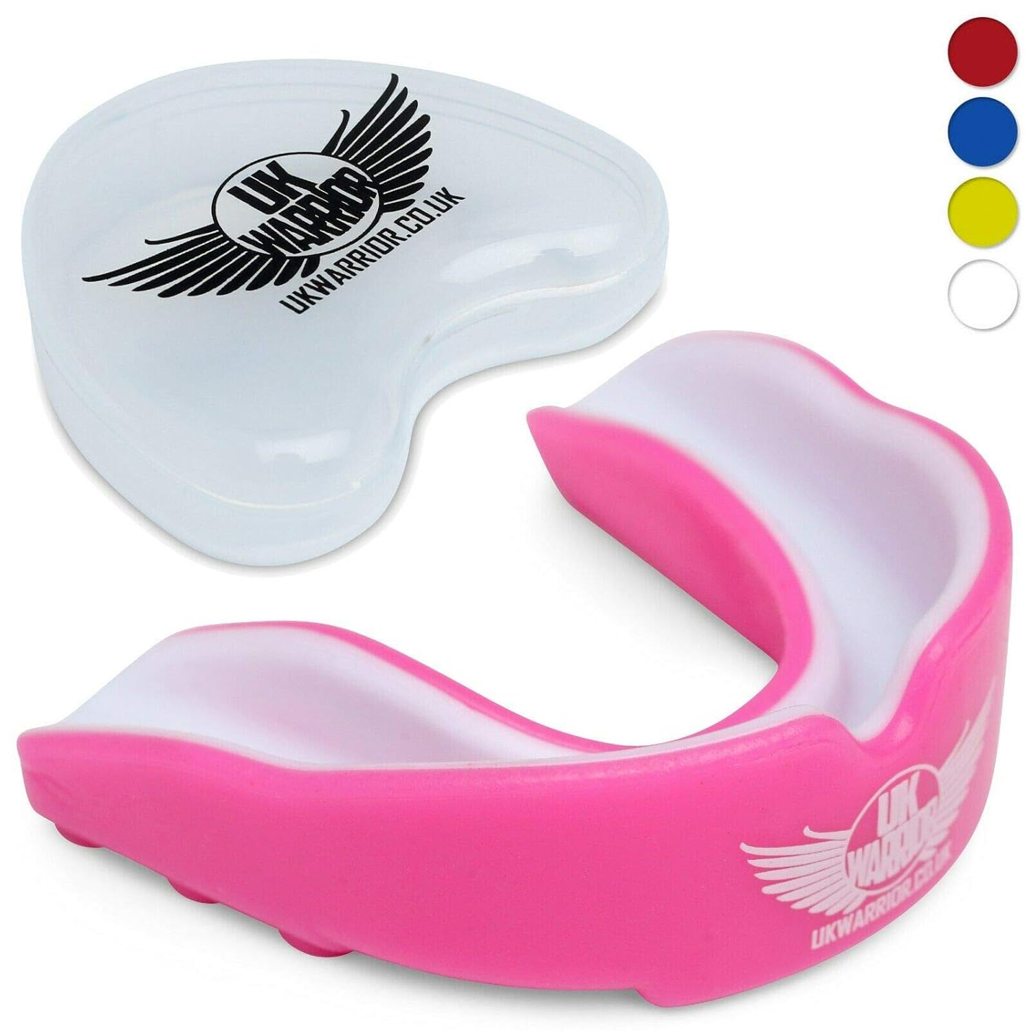 UK Warrior Gum Shield Mouth Guard Gumshield Gum Guard (Pink/White
