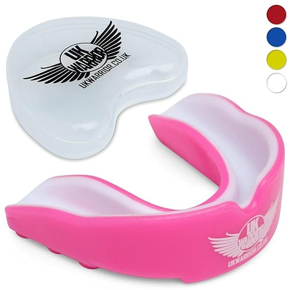 UK Warrior Gum Shield Mouth Guard Gumshield Gum Guard (Pink/White