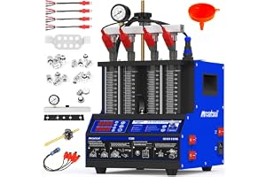 V308 Fuel Injector Cleaner Tester Machine Pulse Cleaning Gasoline Injectors | Heated Ultrasonic Cleaning,Tests Leakage,Uniformity,Atomization Tightness,Injection Volume, Fits Cars & Motorcycles