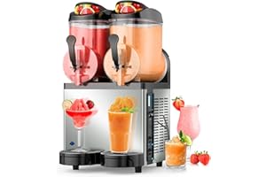 SOZT Commercial Slushy Machine 12X2 Tank- Stainless Steel Smoothie Frozen Drink Maker & Margarita Machine for Cocktails, Juices, and Alcohol Beverages - Perfect for Bars, Cafés, and Restaurants