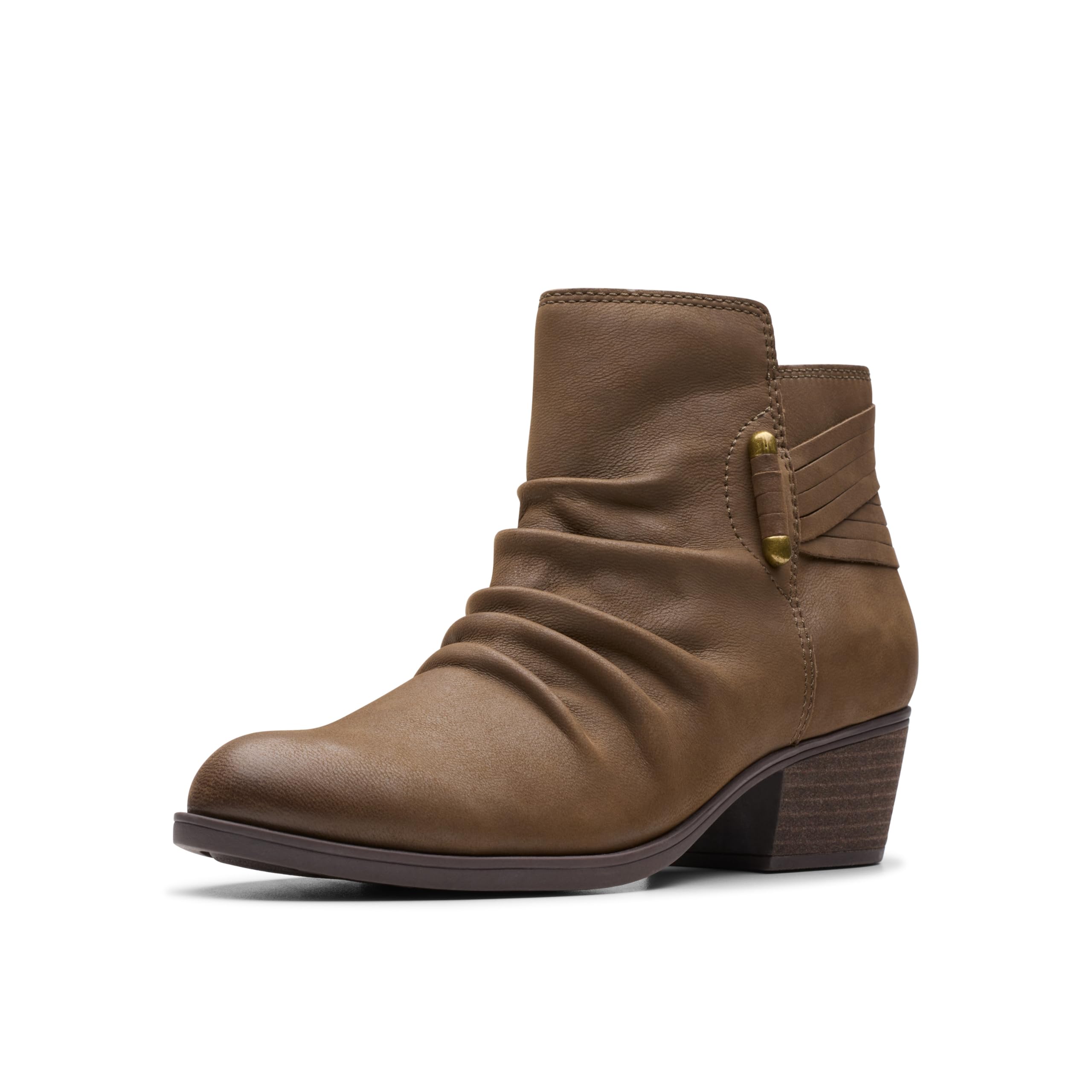 Clarks Collection Women’s Charlten Rosa Ankle Boot, Mushroom Nubuck, 6 Medium US