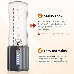 COKUNST Portable Blender, 17Oz Personal Blender for