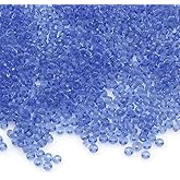 Perlin Glass Seed Beads 2mm 11/0 Round Mini Small Pony Beads 6500pcs for Making Earrings Bracelets Pendants Waist Jewelry DIY Handmade Transparent Color Kit (Blue Sapphire)