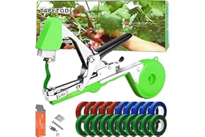 TOGETDREAM Plant Tying Machine Gardening Plant Vine Tying Tool with 20 Rolls of Tapes+10000pcs Staples, for Vegetable Grape Cucumber Tomato Flower and Pepper