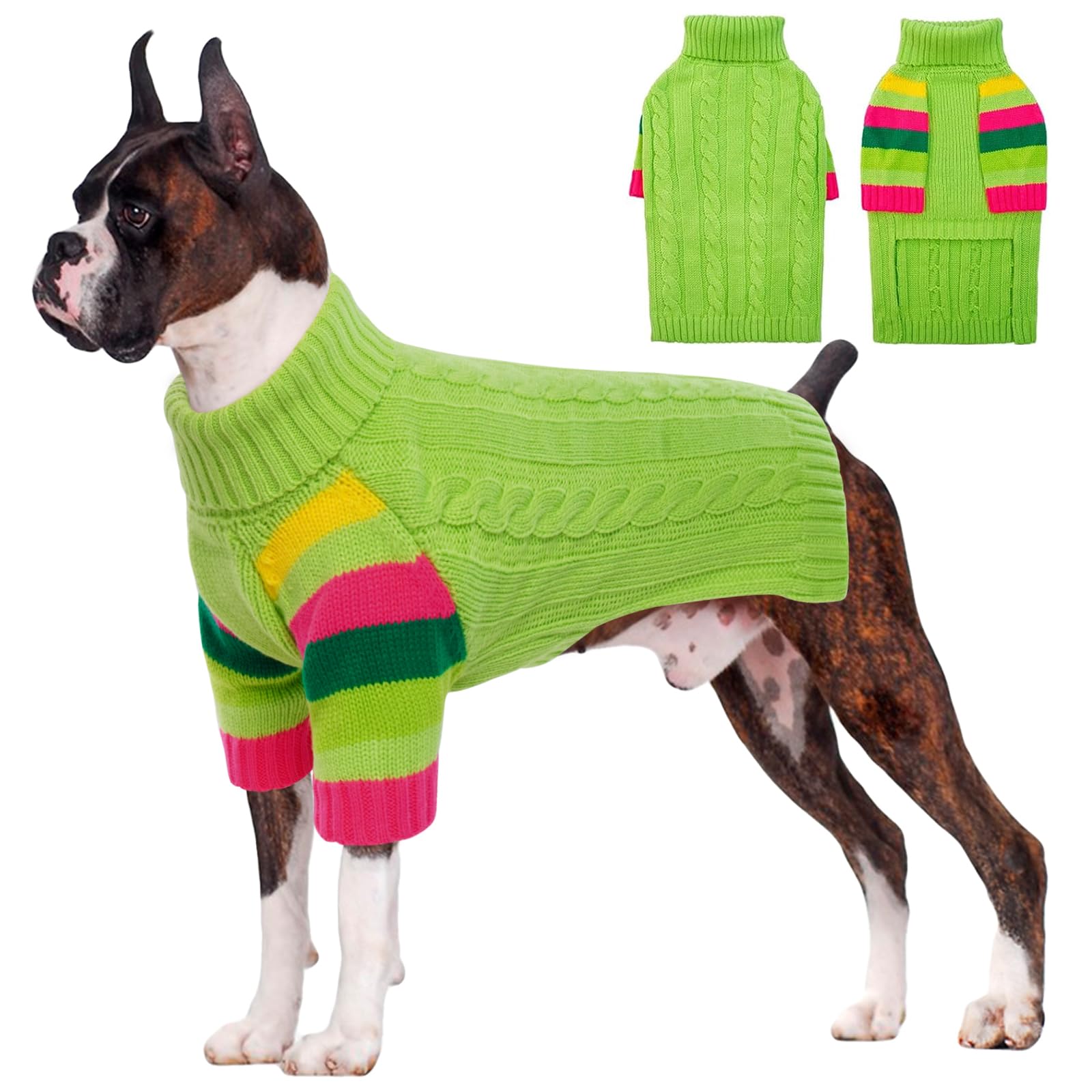 OUOBOB Large Dog Jumper for Girls & Boys - Turtleneck Pullover Winter Dog Vest & Christmas Outfit - XXXXL — image 1