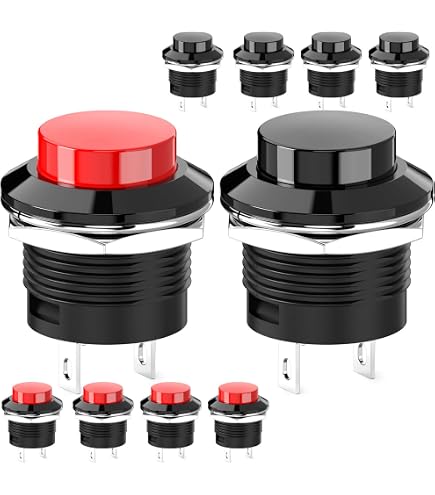 thumbnail image 2 of Uxcell 3-Pack Red SPST Momentary Push Button Switch – 125V 3A, Normal Open 2 of 4