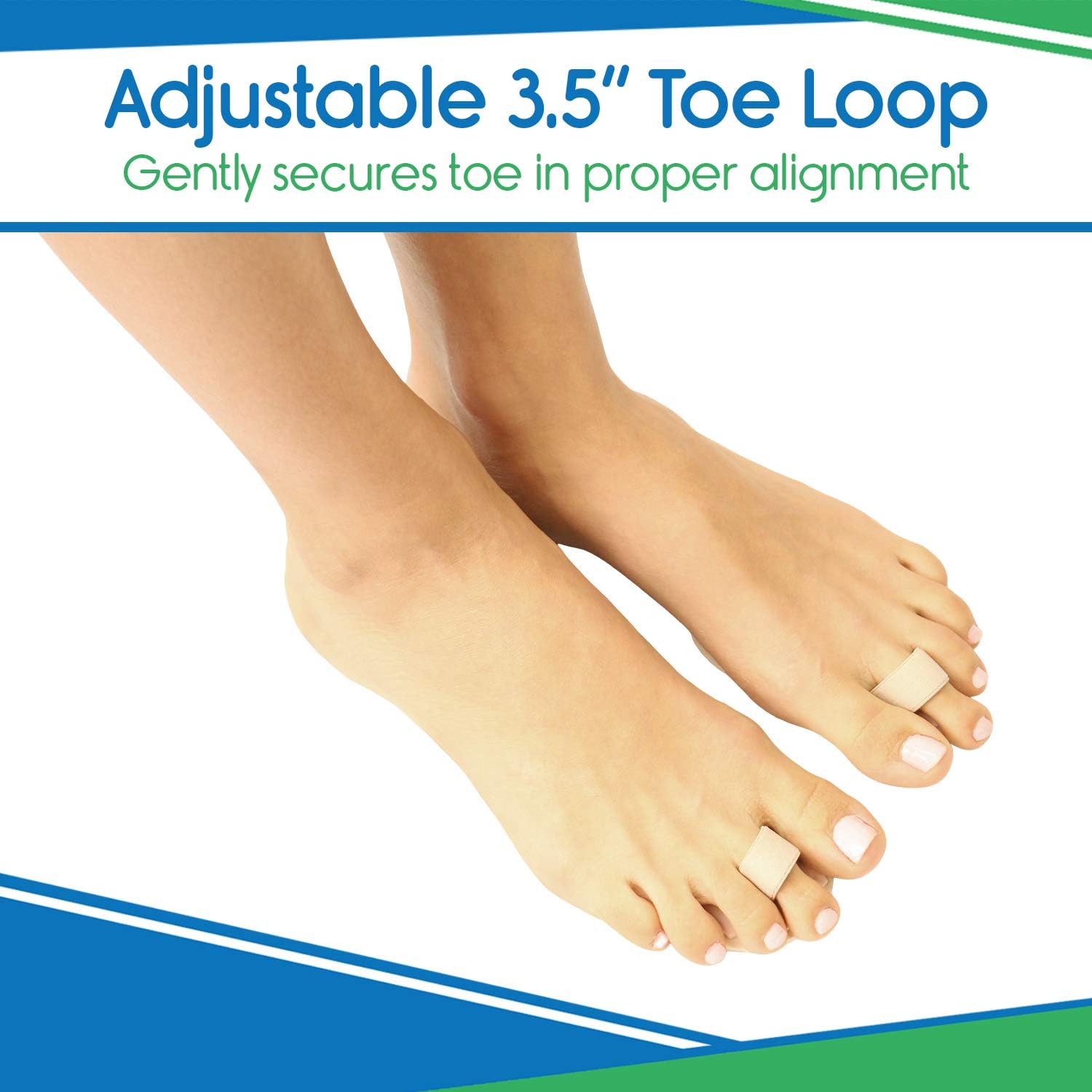 ViveSole Toe Splint [Pair] - Hammer Toe Straightener - Joint Realign Cushion Brace for Claw, Curled, Crooked Toe - Metatarsal Support Loop Guard Alignment Corrector Wrap for Tendon, Broken Toe Surgery: Health & Personal Care