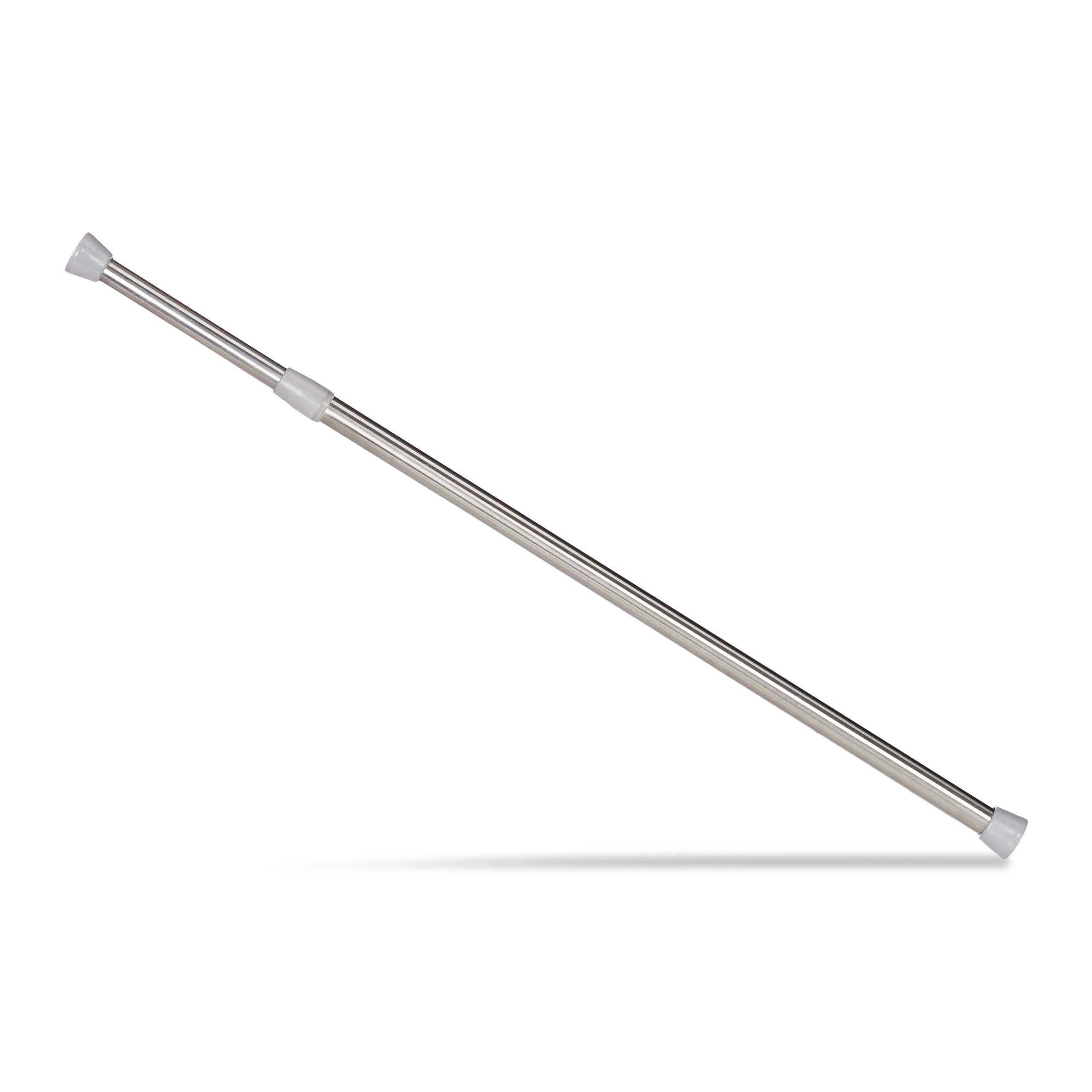 Relaxdays Telescopic Rod, Extensible Rod for Curtains, Showers, Door Frames & More, No Drilling, Stainless Steel, 66-110 cm