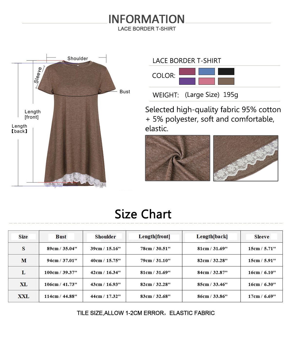 Rdfmy Women\'s Lace Short Sleeve Tops Casual Round Neck Top Blouses Pink XXL