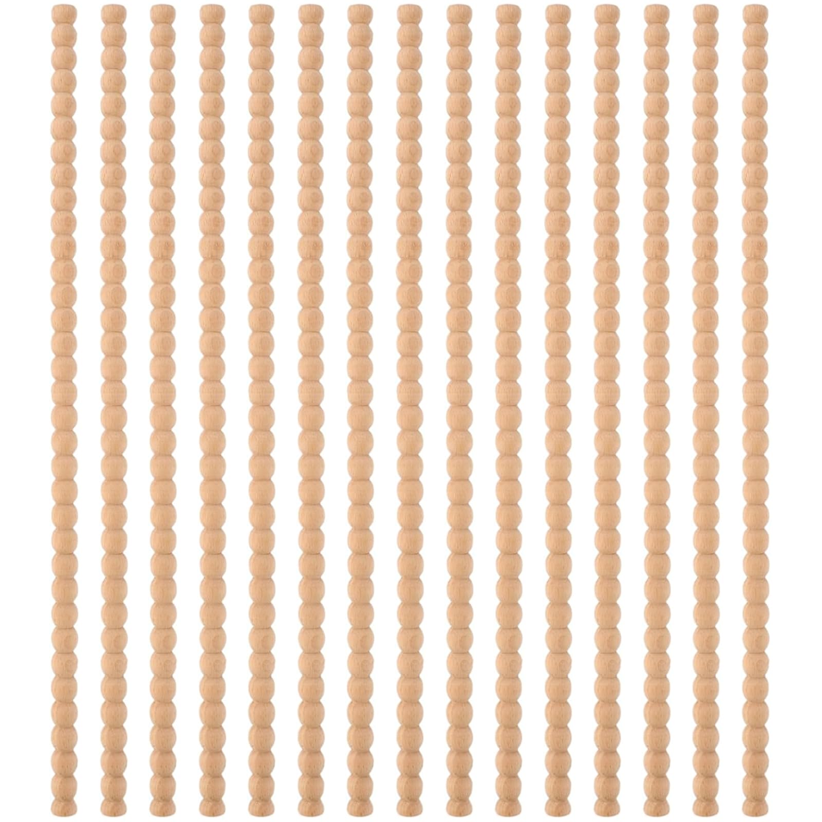 Photo 1 of 15 Pcs 11mm Half Round Pearl Wood Trim Strips – Unfinished Decorative Beaded Molding for DIY Crafts, Furniture, Wall, Cabinet, Shelf, Window and Door Embellishment(15pcs-11mm)