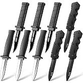 ZJoey 9 Pack Retractable Fake Knife Retractable Knife Halloween Props Fake Plastic Blades for Halloween April Fool's Party(9 Pcs Style A)