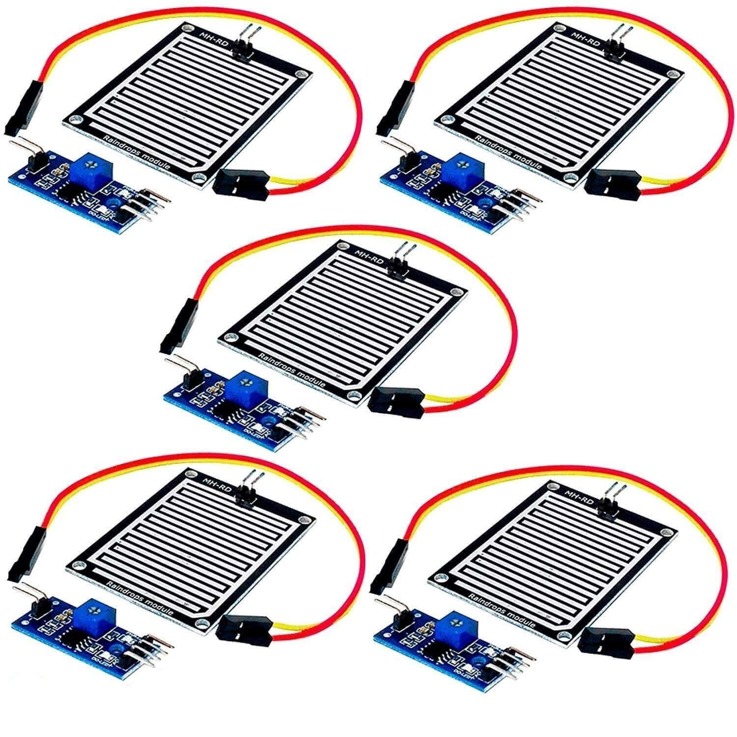 AZDelivery 5 x Raindrop Snow Humidity Detection Controller Sensor Module compatible with Arduino Including E-Book!