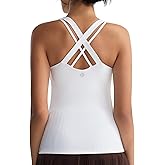 RUNNING GIRL Tank top with Built in Bra for Women,Compression Shirts Crisscross Back Workout Yoga Tops
