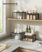 SONGMICS Spice Rack Set of 2 Expandable Cabinet Shelf Organisers KCS02B01 view 3