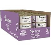 Applaws Mackerel &amp; Sardine in Broth Wet Cat Food 24-Pack 2.47 oz Cans | 100% Natural, High Quality Protein, Limited Ingredient, Grain Free, No Fillers, No Artificial Additives