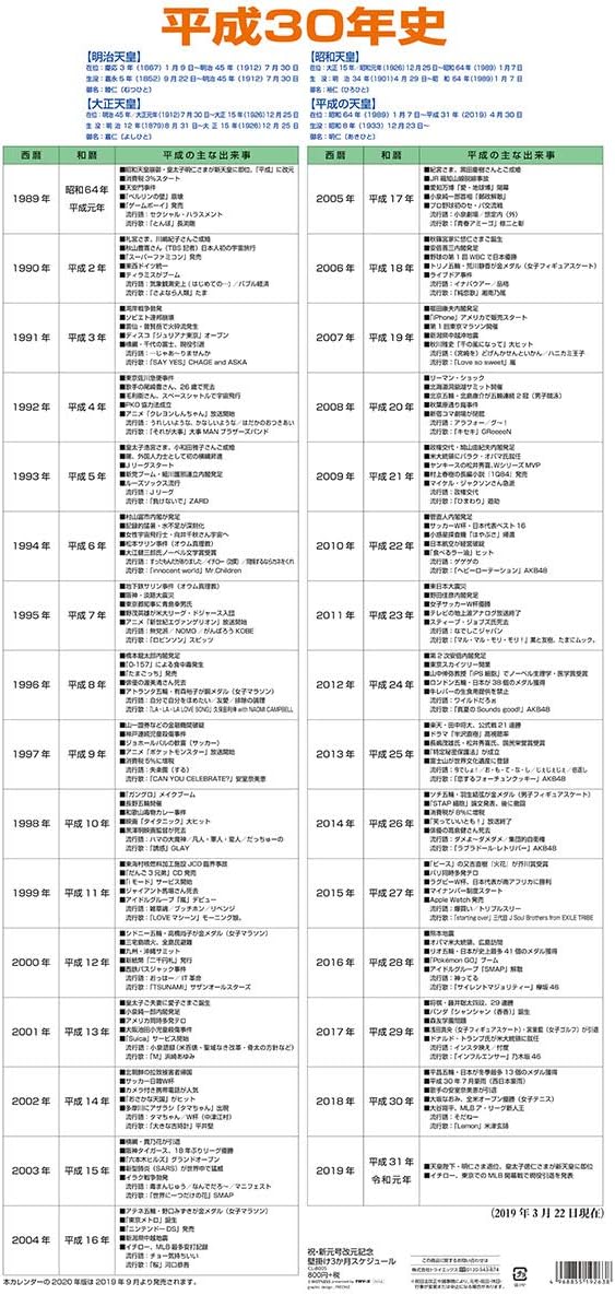 Amazon 令和 新元号 改元 記念 壁掛け 3か月 スケジュール 2019年 カレンダー Cl 8005 61 30cm 2019年4月 から2019年12月まで 4月始まり 3ヶ月 カレンダー 文房具 オフィス用品