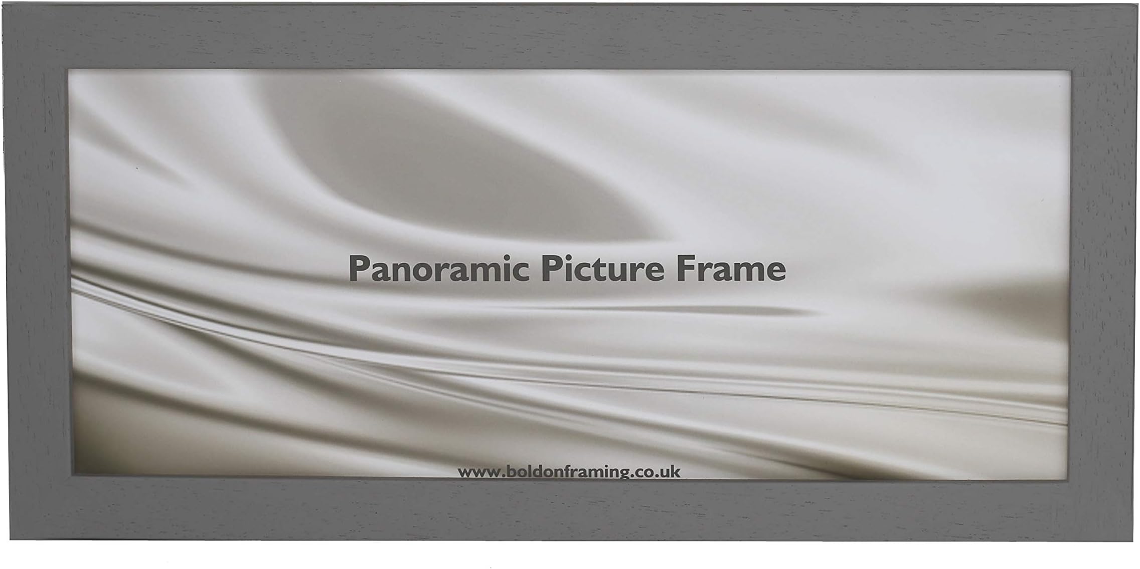 Rainbow Range Thin Panoramic SOLID WOOD Picture Photo Frame Poster Frame (15x5 inch, Pale Grey)