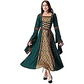 Colorful House Womens Medieval Renaissance Princess Retro Gown Cosplay Costume Dress